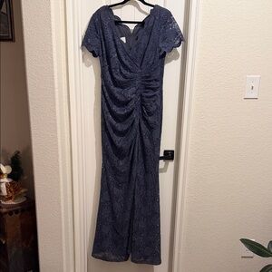 Oleg Cassini Graphite Lace Maxi Dress Mother of the Bride